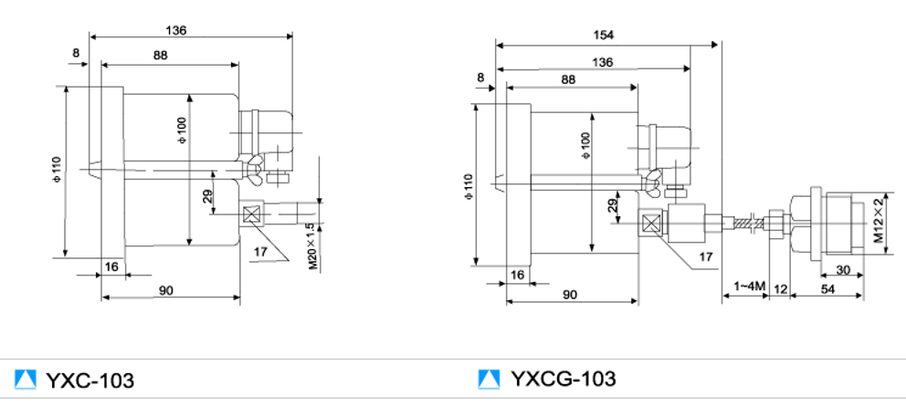 YXCG-103-F磁助式电接点压力表,YXCG-103-F耐震电接点压力表,YXCG-103-F轴向带边耐腐蚀磁助电接点压力表
